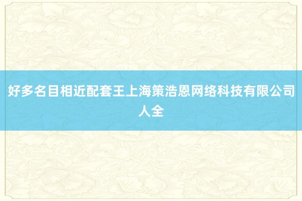 好多名目相近配套王上海策浩恩网络科技有限公司人全