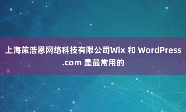 上海策浩恩网络科技有限公司Wix 和 WordPress.com 是最常用的